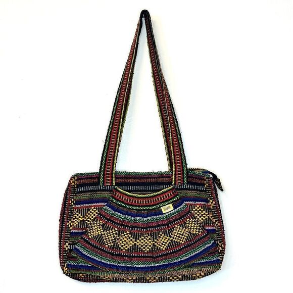 Artesanians Pinzon Tribal Aztec Bohemian Rasta Woven Shoulder Bag - Picture 1 of 7